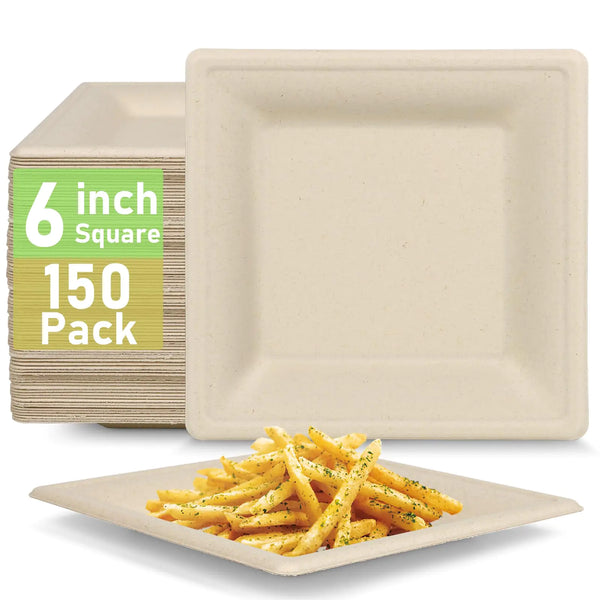 square small paper plates 150 pack 6 inch dinner plates