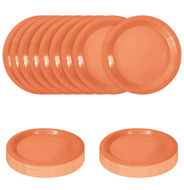 orange black and white paper plates 50 pcs 7 inch dinner