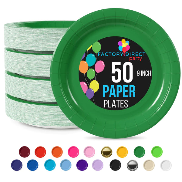 emerald green paper plates 9 inch 50 pcs heavy duty